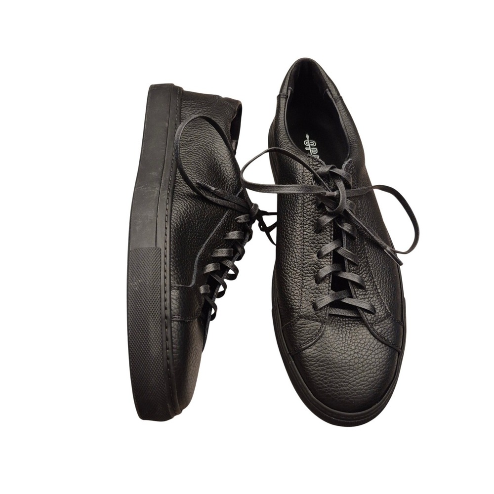 Opie Way James Court Black Tumbled Leather Low Top Sneakers Mens Sz 13 RARE